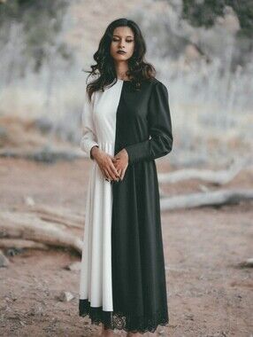 Lively Ghosts Sisters of the Moon Dress Black White Medium